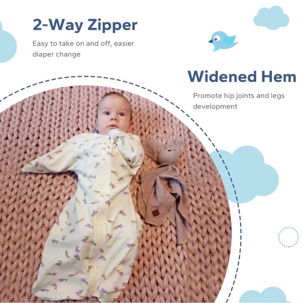 ZIGJOY Infant Sleep Sack with 2-Way Zipper - Cream